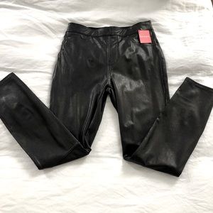 Spanx faux leather black skinny jean